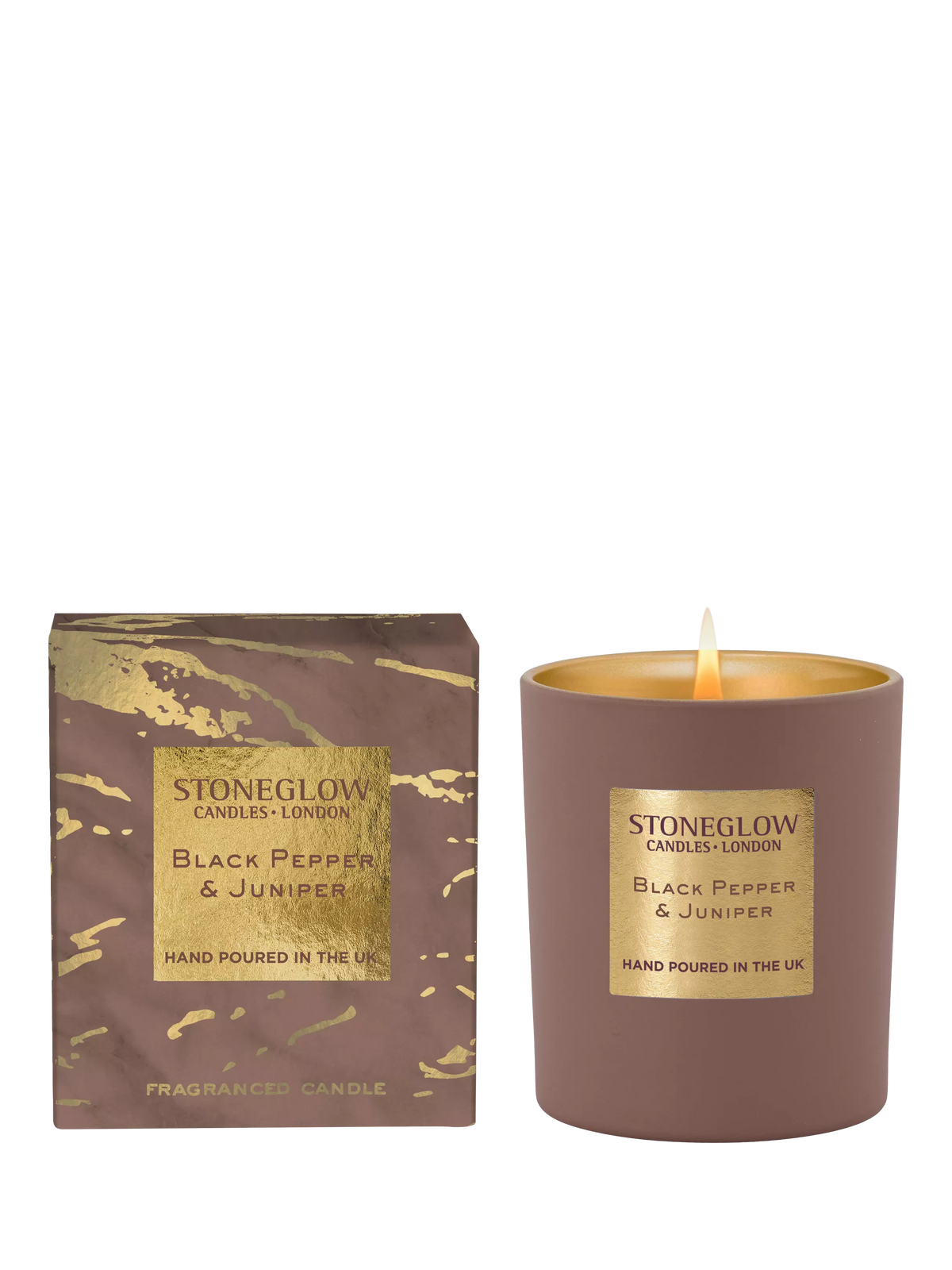 Stoneglow black pepper juniper scented candle 220g - British product