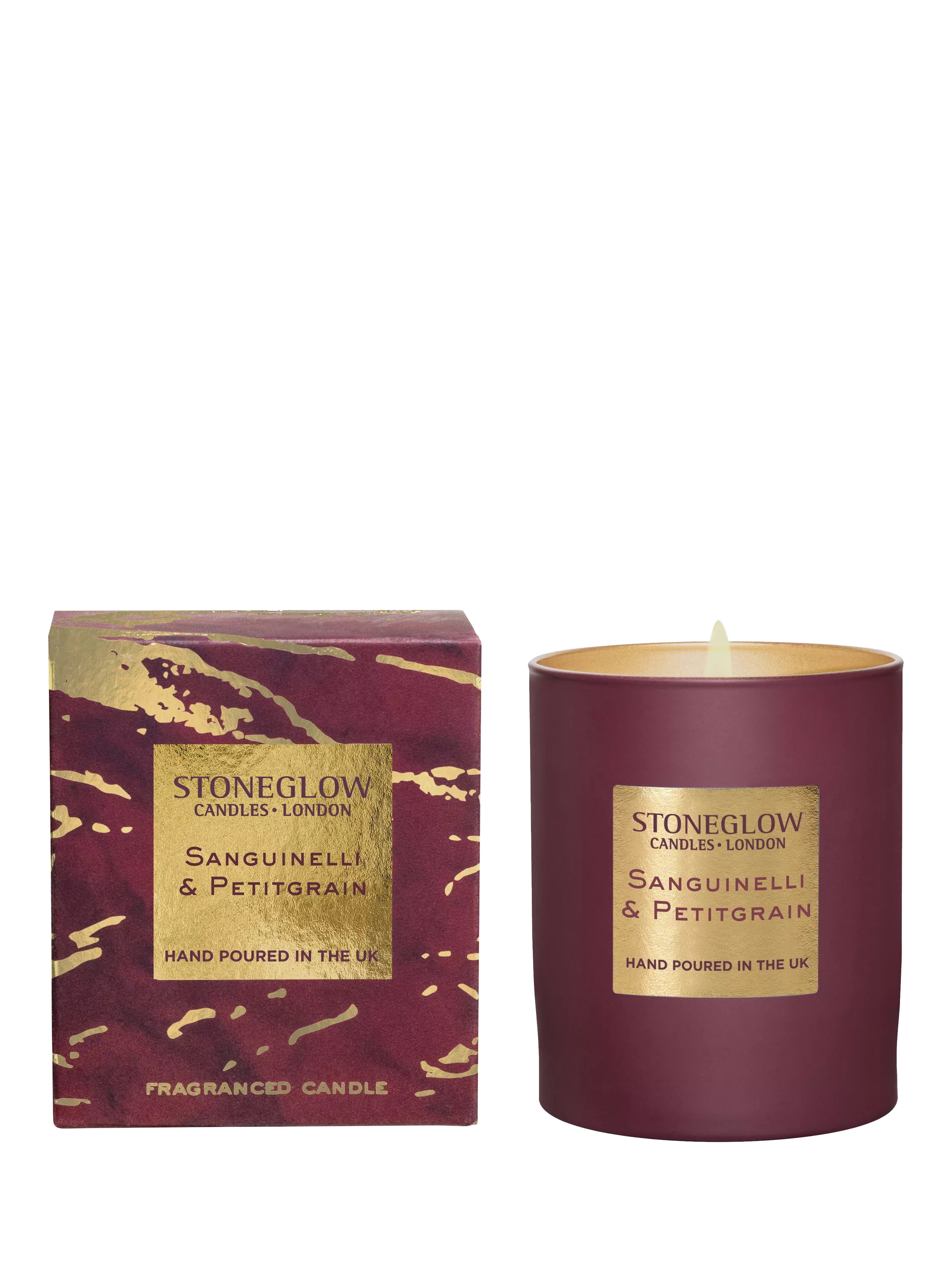 Stoneglow Luna Sanguinelli & Petitgrain scented candle 220g - British product