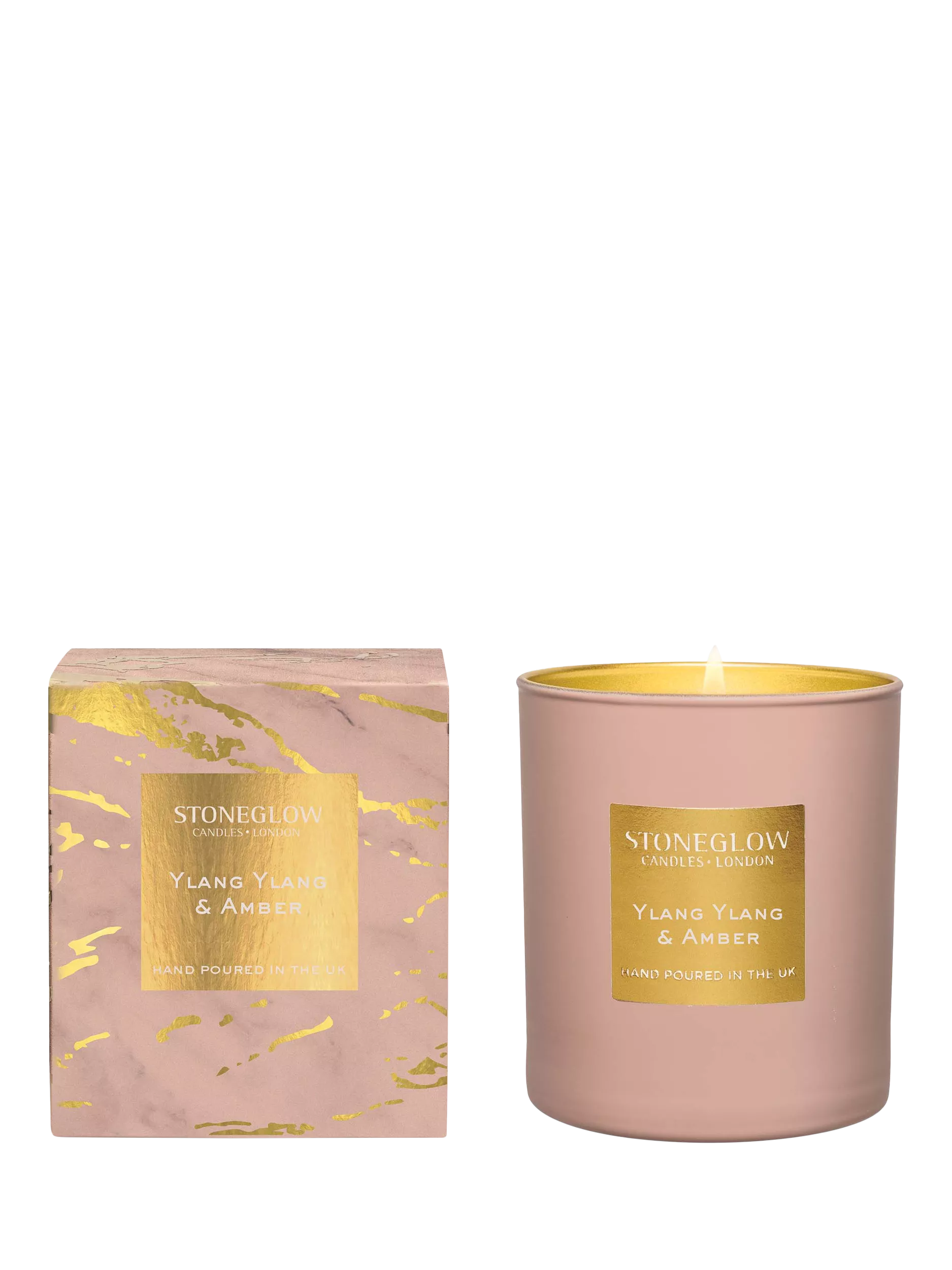 Stoneglow Ylang Ylang and Amber scented candle 220g, imported from the UK