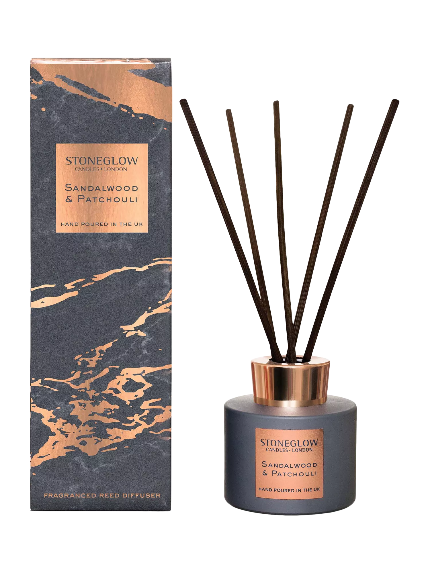 Stoneglow sandalwood and patchouli reed diffuser 120ml, UK version