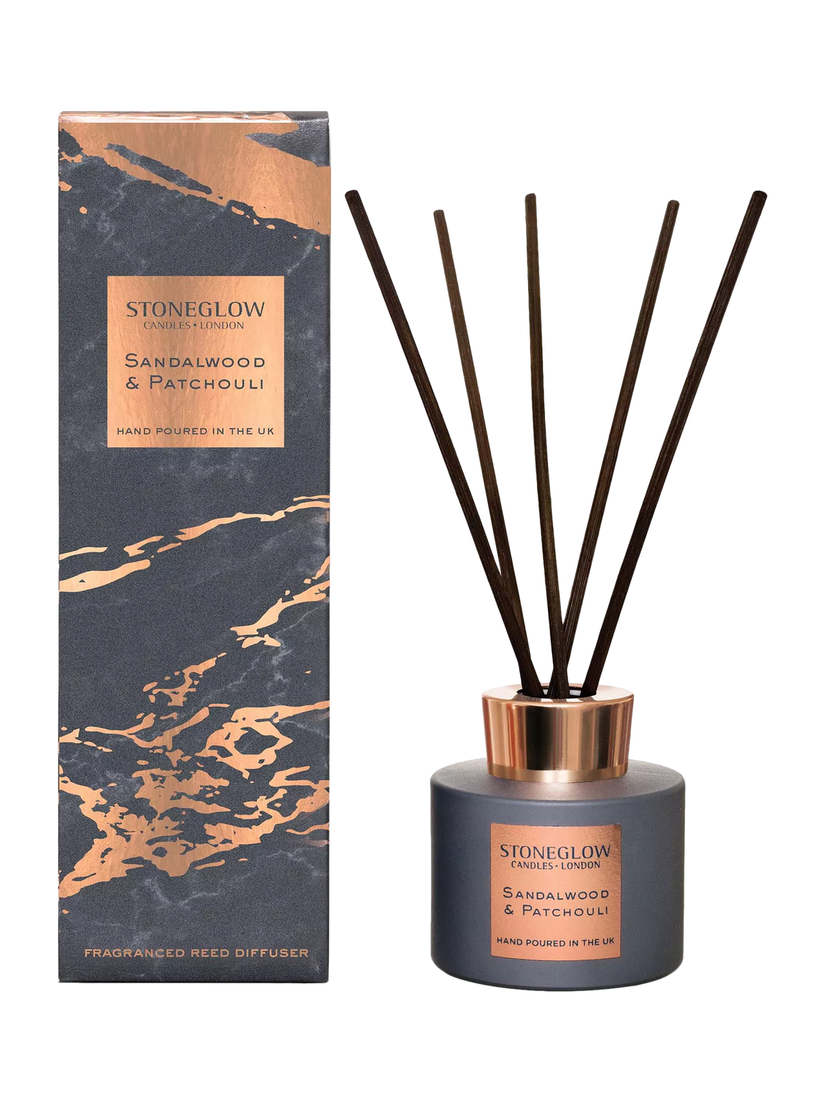 Stoneglow sandalwood and patchouli reed diffuser 120ml, UK version