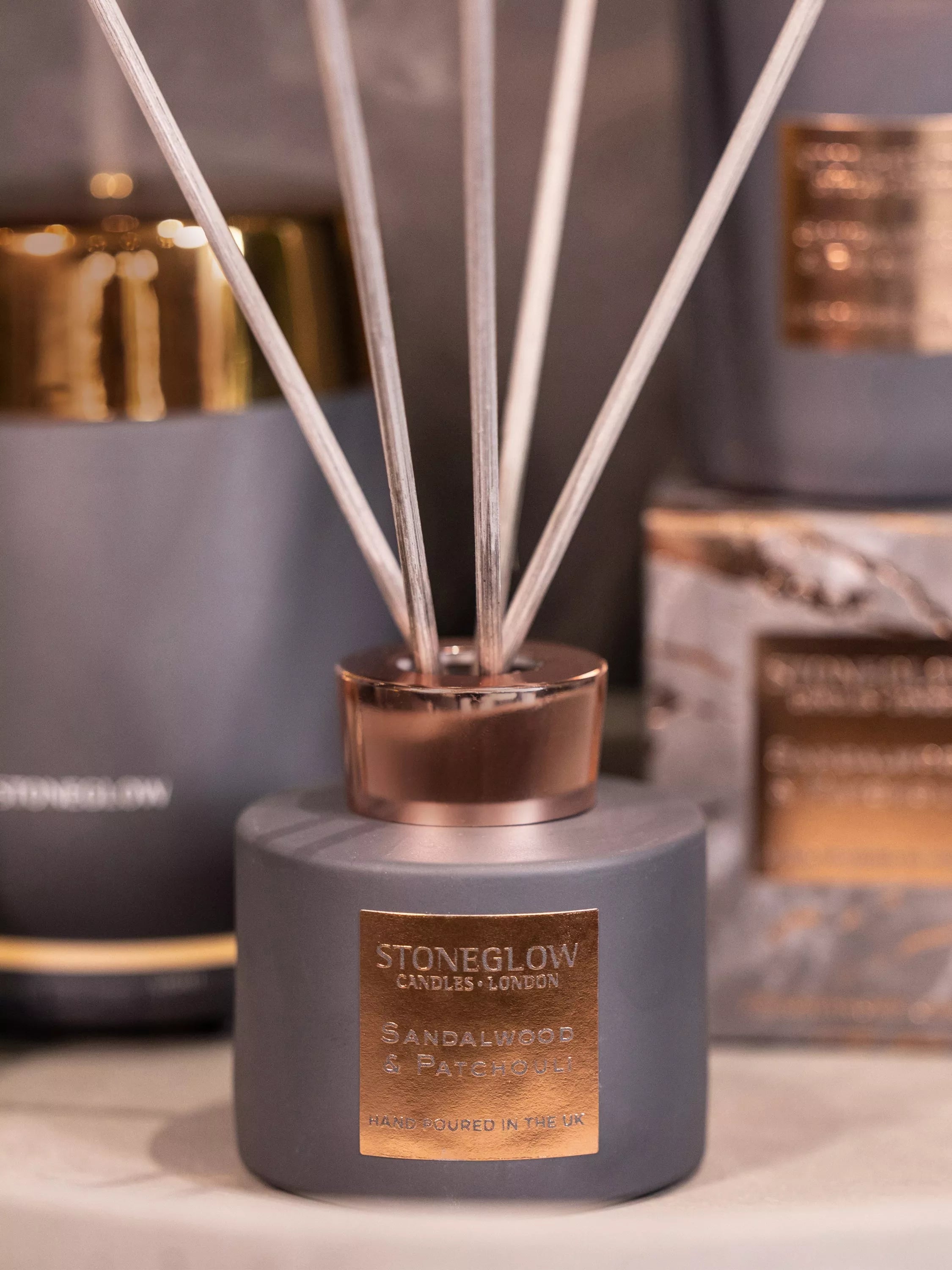 Stoneglow sandalwood and patchouli reed diffuser 120ml, UK version
