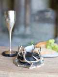 Culinary Concepts black marble coasters antler holder, UK version