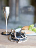 Culinary Concepts black marble coasters antler holder, UK version