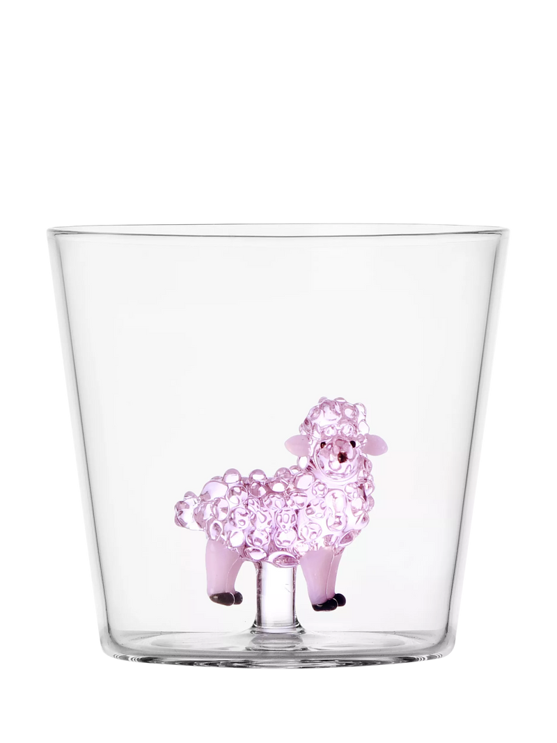 Ichendorf Milano glass tumbler with sheep design 350ml (British brand)
