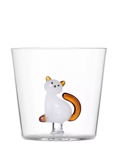 John Lewis Ichendorf Milano Tabby Cat Amber Tail Glass Tumbler, 350ml- Buy online at McGrocer
