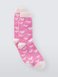 John Lewis Hearts Wool Blend Crew Socks, Pink/Multi