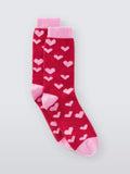 John Lewis Hearts Wool Blend Crew Socks, Red/Multi