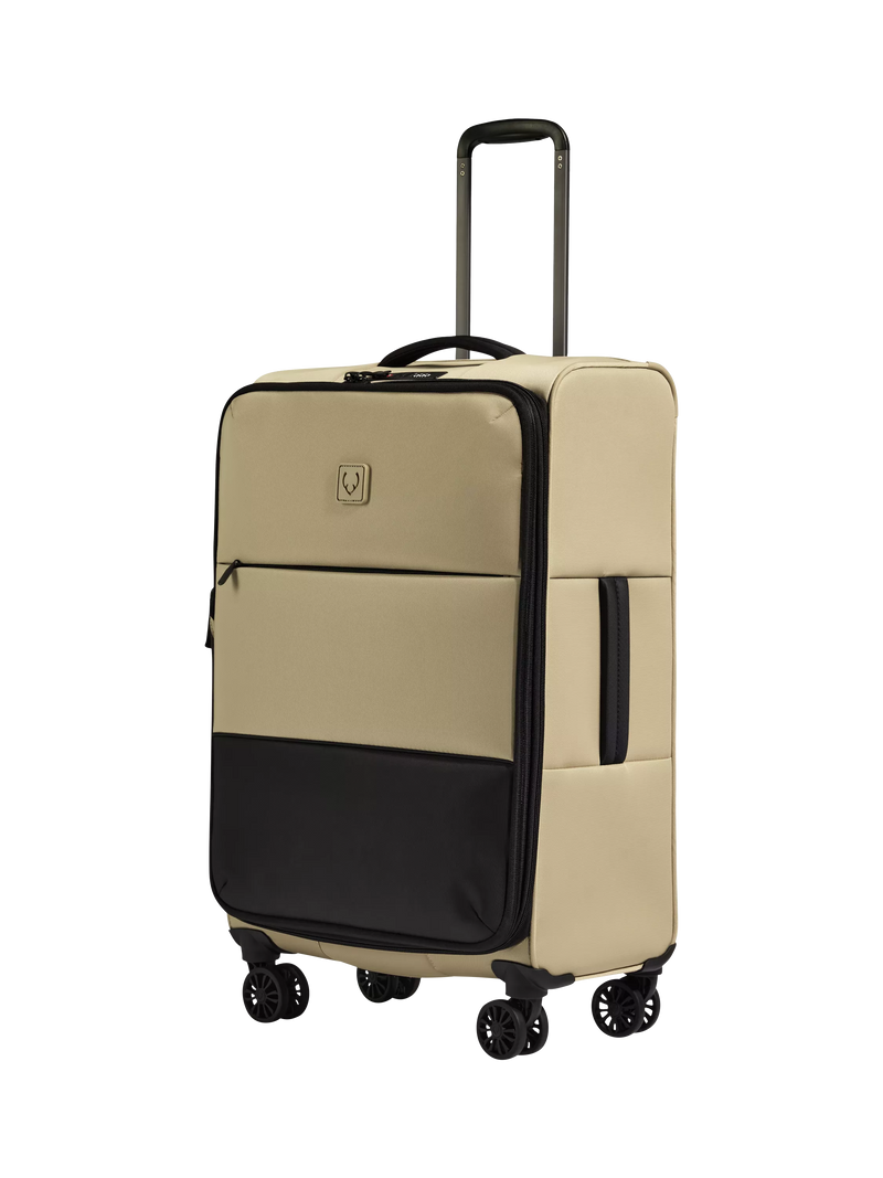 Antler Soft Stripe 2.0 Expandable 4-Wheel Suitcase, 69cm, Sand