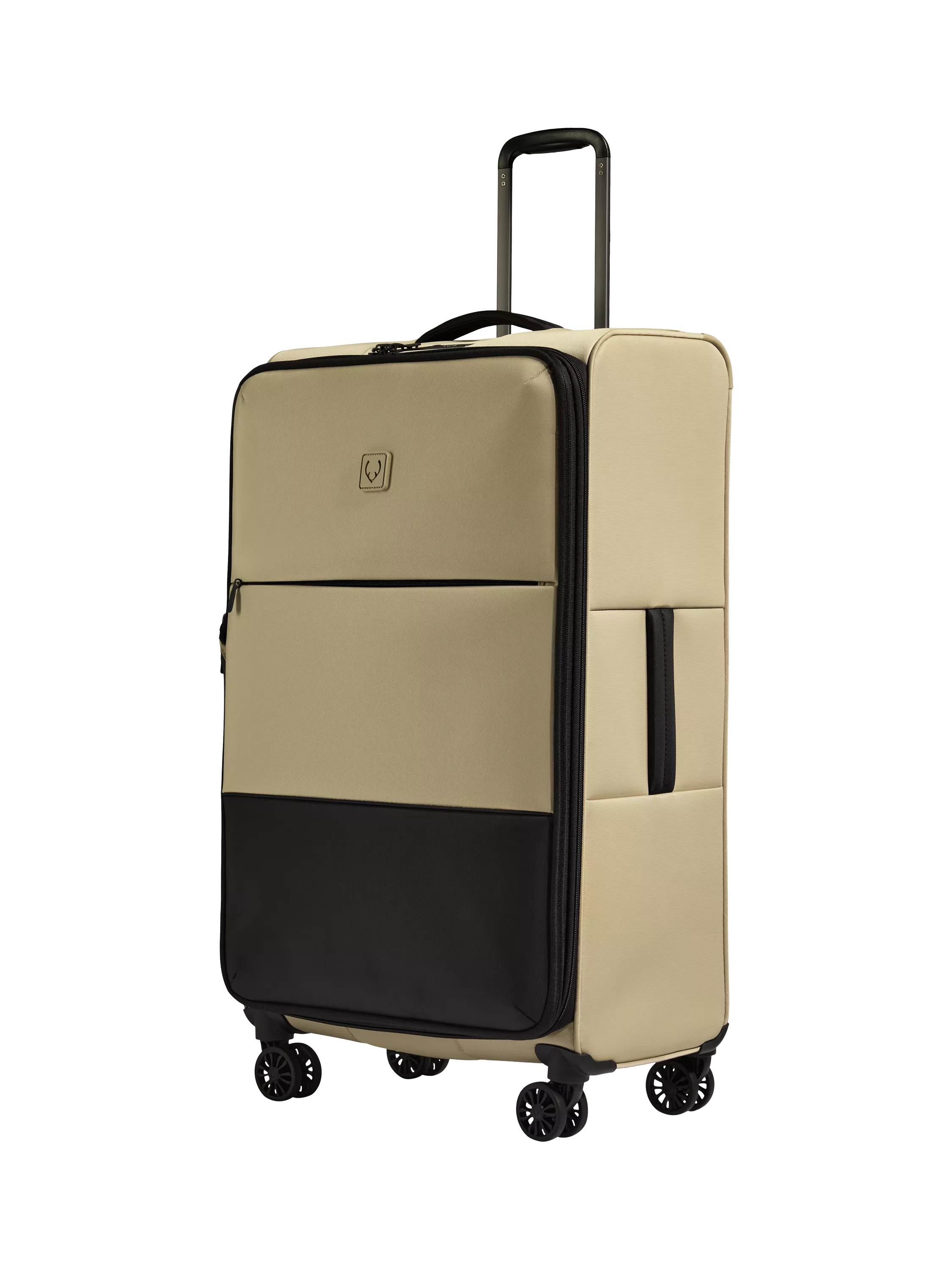 Antler Soft Stripe 2.0 4 Wheel 81cm Large Expandable Suitcase, Black