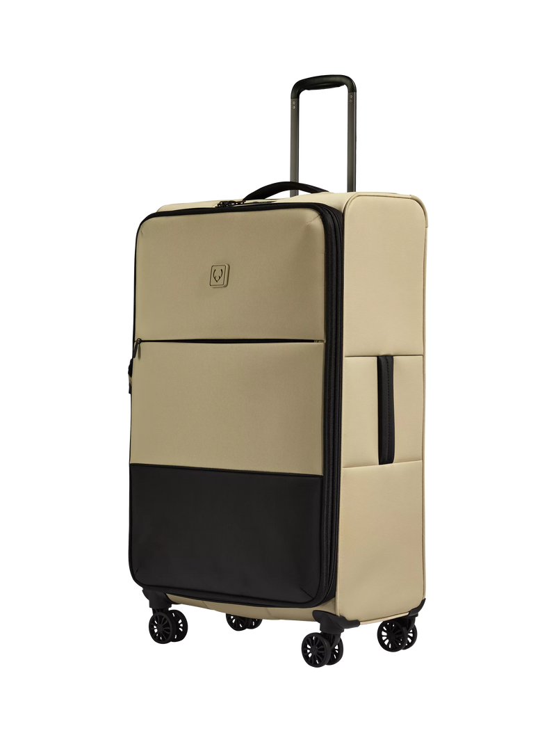 Antler Soft Stripe 2.0 4 Wheel 81cm Large Expandable Suitcase, Black