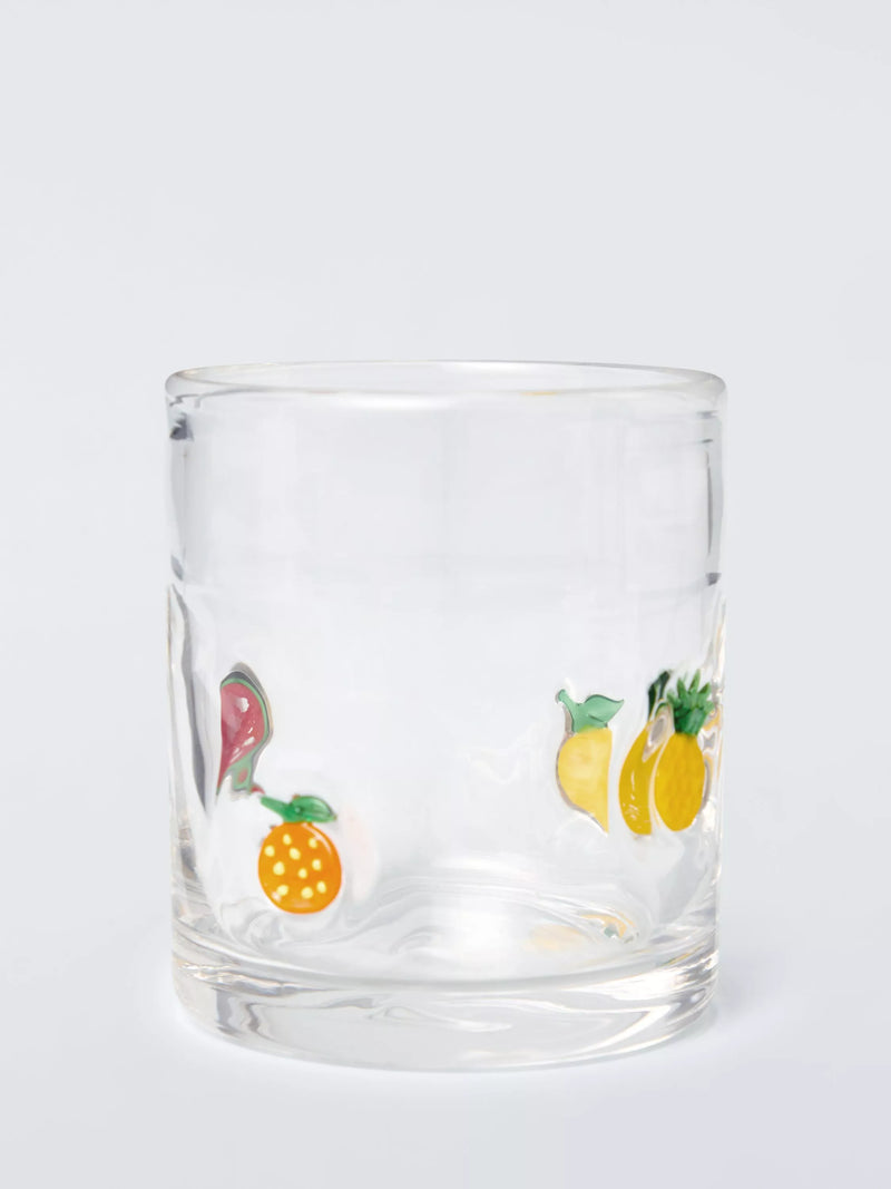 John Lewis Mixed Fruits Icon glass tumbler 375ml - British product
