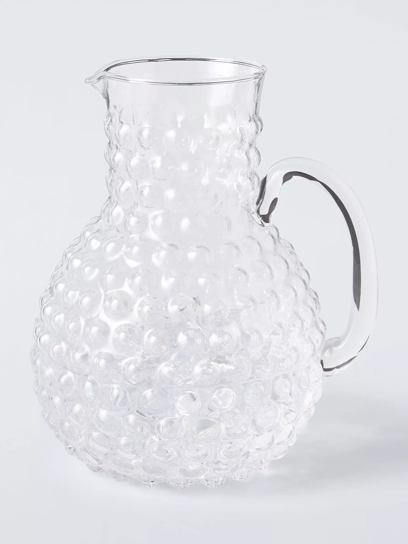 John Lewis clear bubble glass jug 2L, imported from the UK