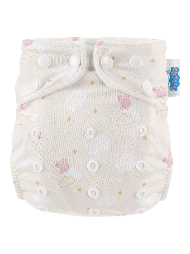 Modern Cloth Nappies reusable nappy Clouds Peppa one size (British brand)