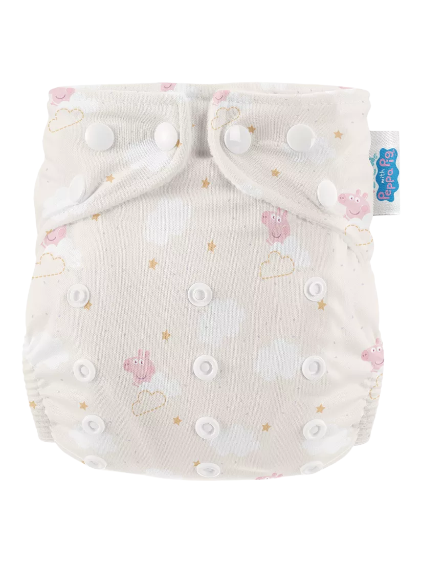 Modern Cloth Nappies reusable nappy Clouds Peppa one size (British brand)
