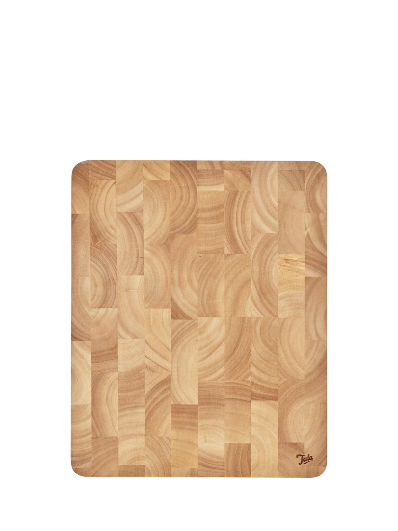 Tala rectangular rubber wood end grain chopping board 37cm, imported from the UK