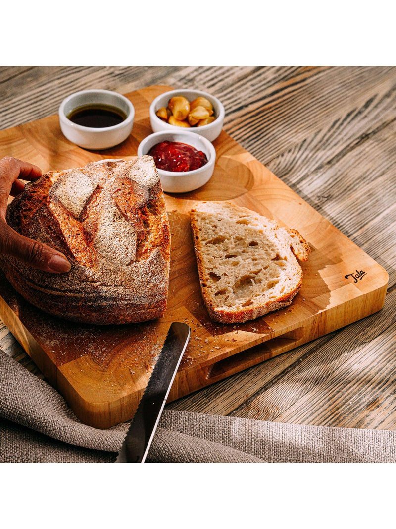 Tala rectangular rubber wood end grain chopping board 37cm, imported from the UK