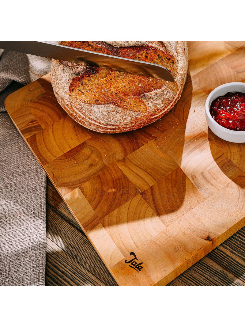 Tala rectangular rubber wood end grain chopping board 37cm, imported from the UK