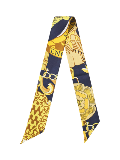 John Lewis Aspinal of London Silk Scarf Navy/Multi- Buy online at McGrocer
