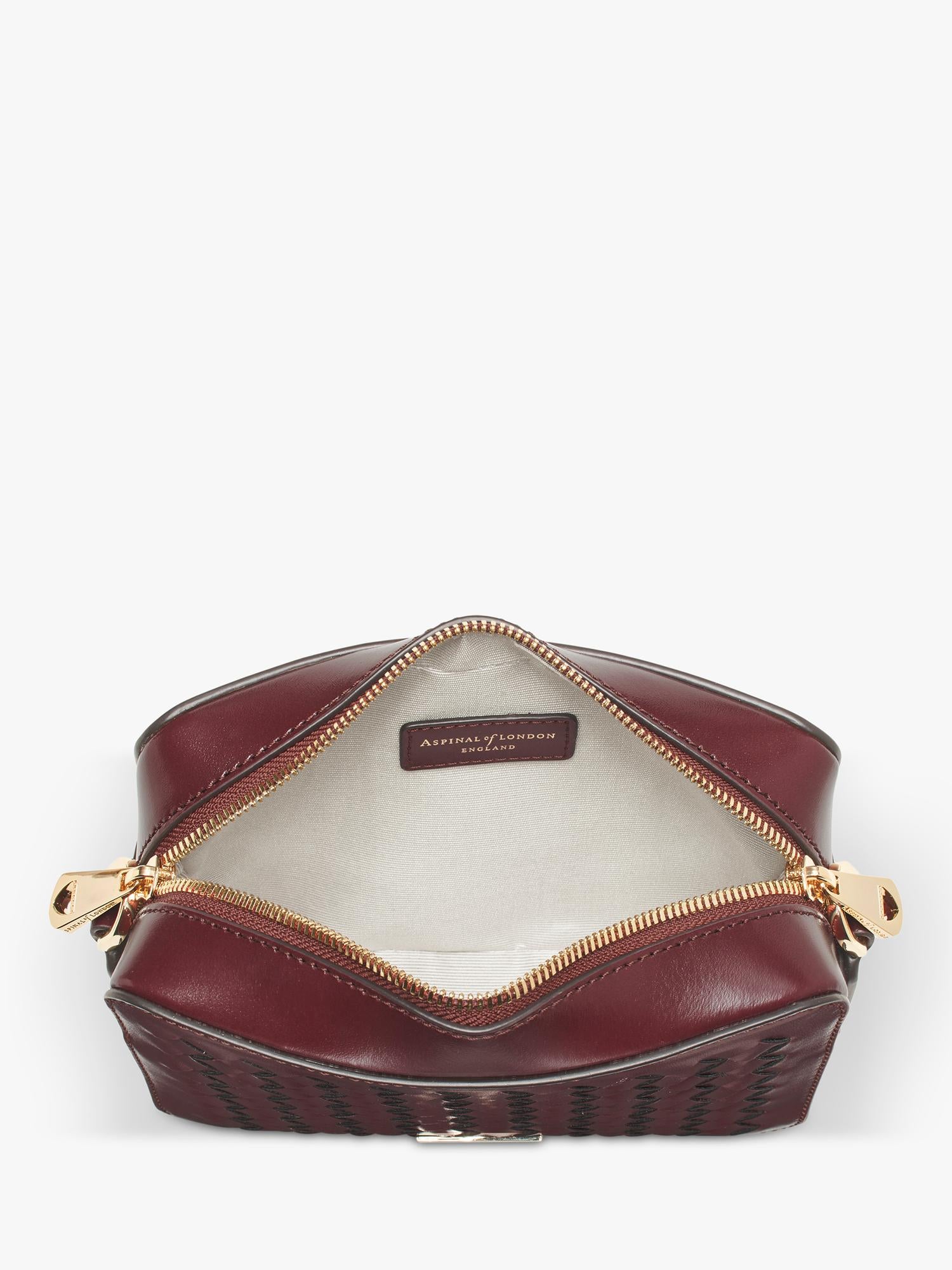 Aspinal of London woven leather crossbody camera bag, UK version