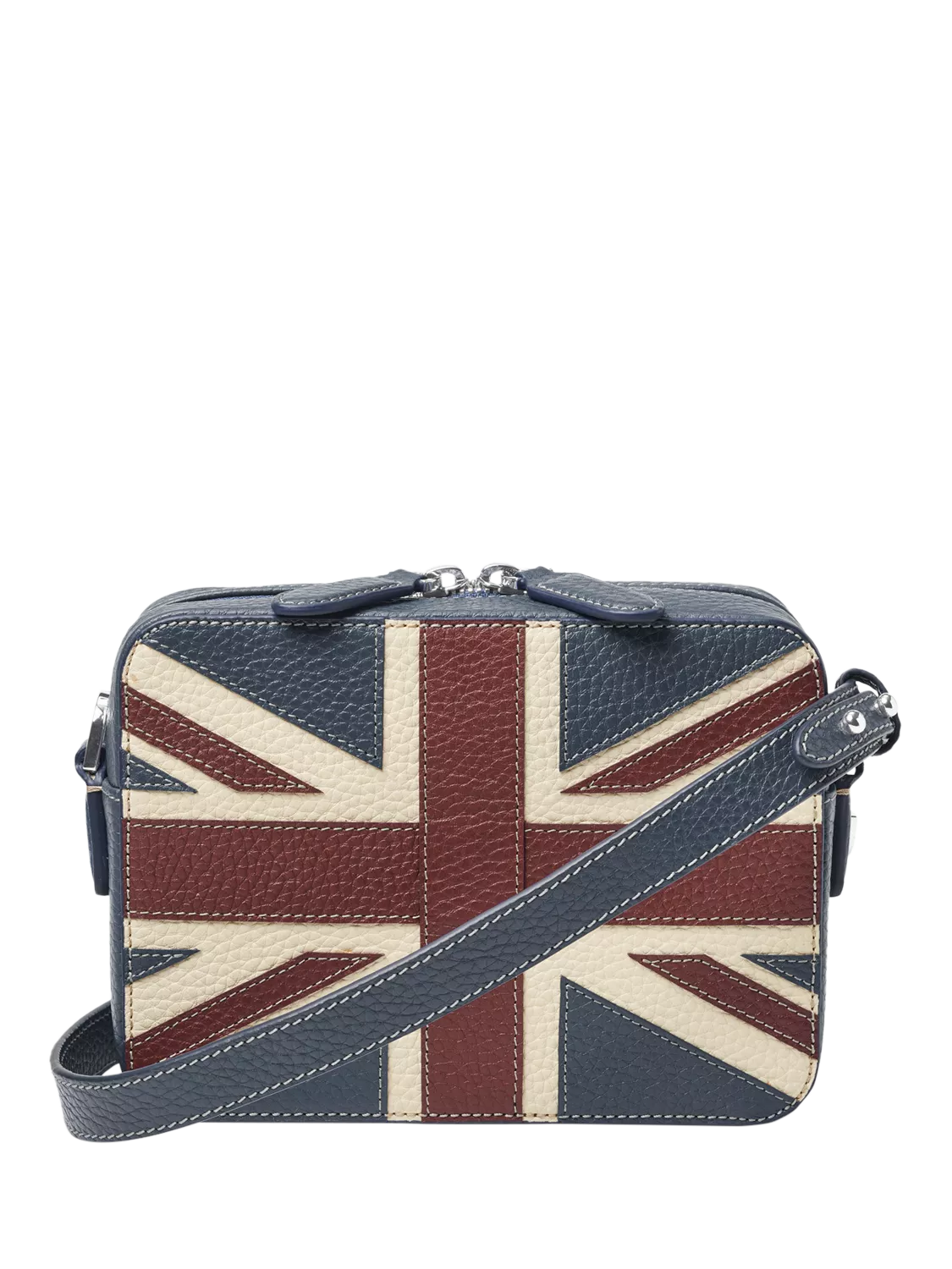 Aspinal of London leather crossbody camera bag with Union Jack design - British product