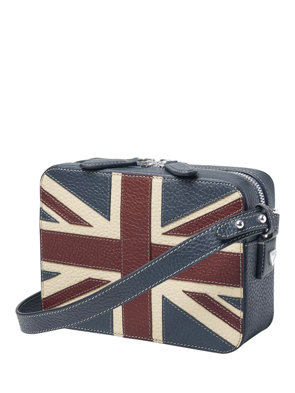 Aspinal of London leather crossbody camera bag with Union Jack design - British product