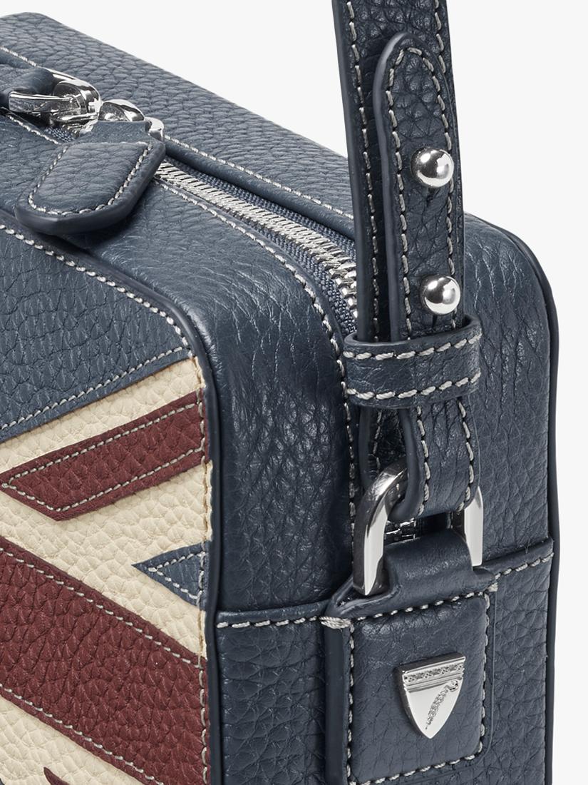 Aspinal of London leather crossbody camera bag with Union Jack design - British product