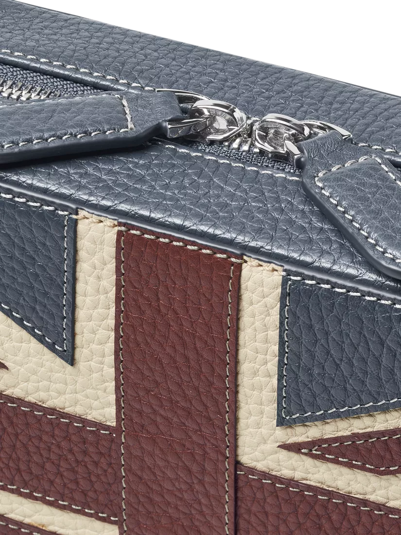 Aspinal of London leather crossbody camera bag with Union Jack design - British product