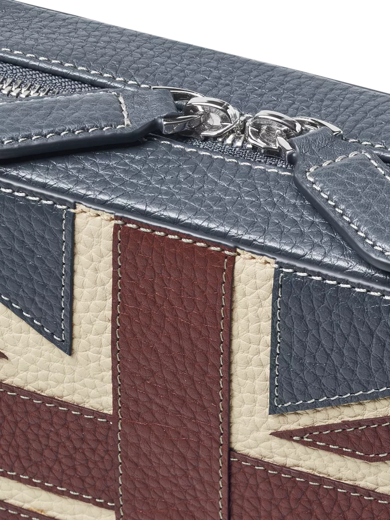 Aspinal of London leather crossbody camera bag with Union Jack design - British product