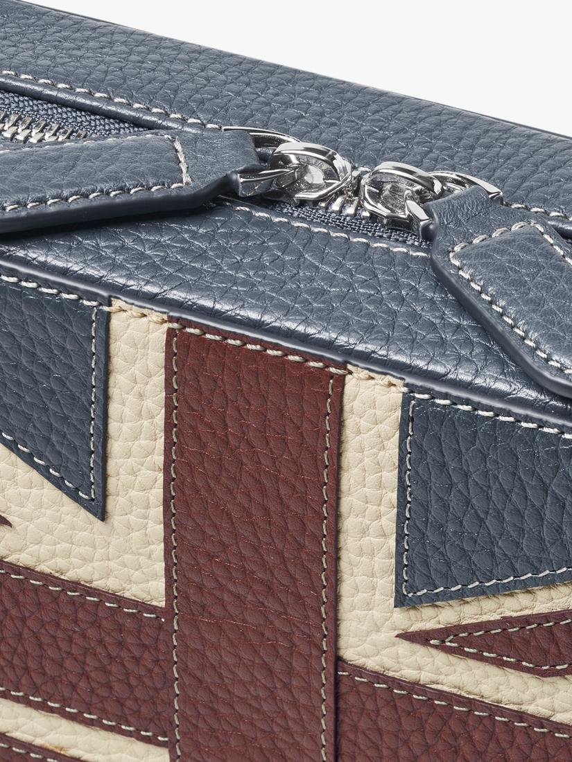 Aspinal of London leather crossbody camera bag with Union Jack design - British product