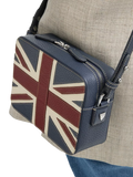 Aspinal of London leather crossbody camera bag with Union Jack design - British product