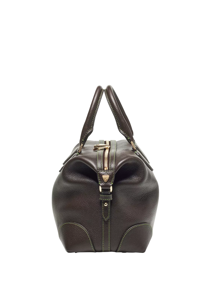 Aspinal of London dark brown pebble leather midi bag (British brand)