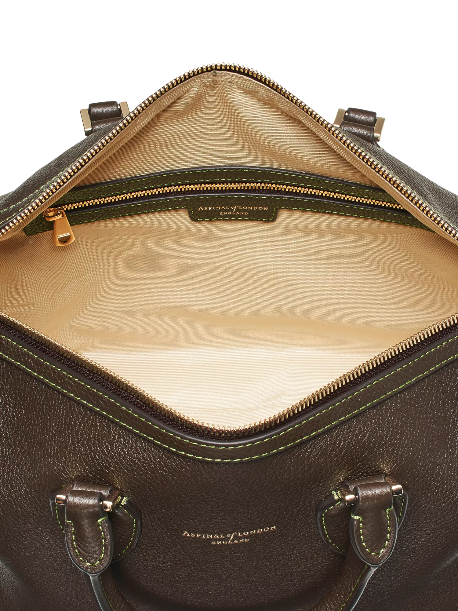 Aspinal of London dark brown pebble leather midi bag (British brand)