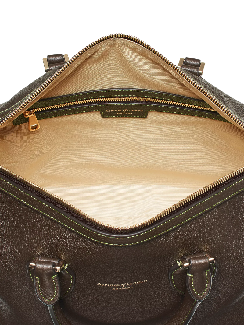 Aspinal of London dark brown pebble leather midi bag (British brand)