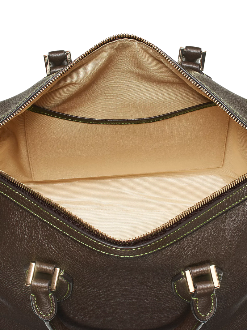 Aspinal of London dark brown pebble leather midi bag (British brand)