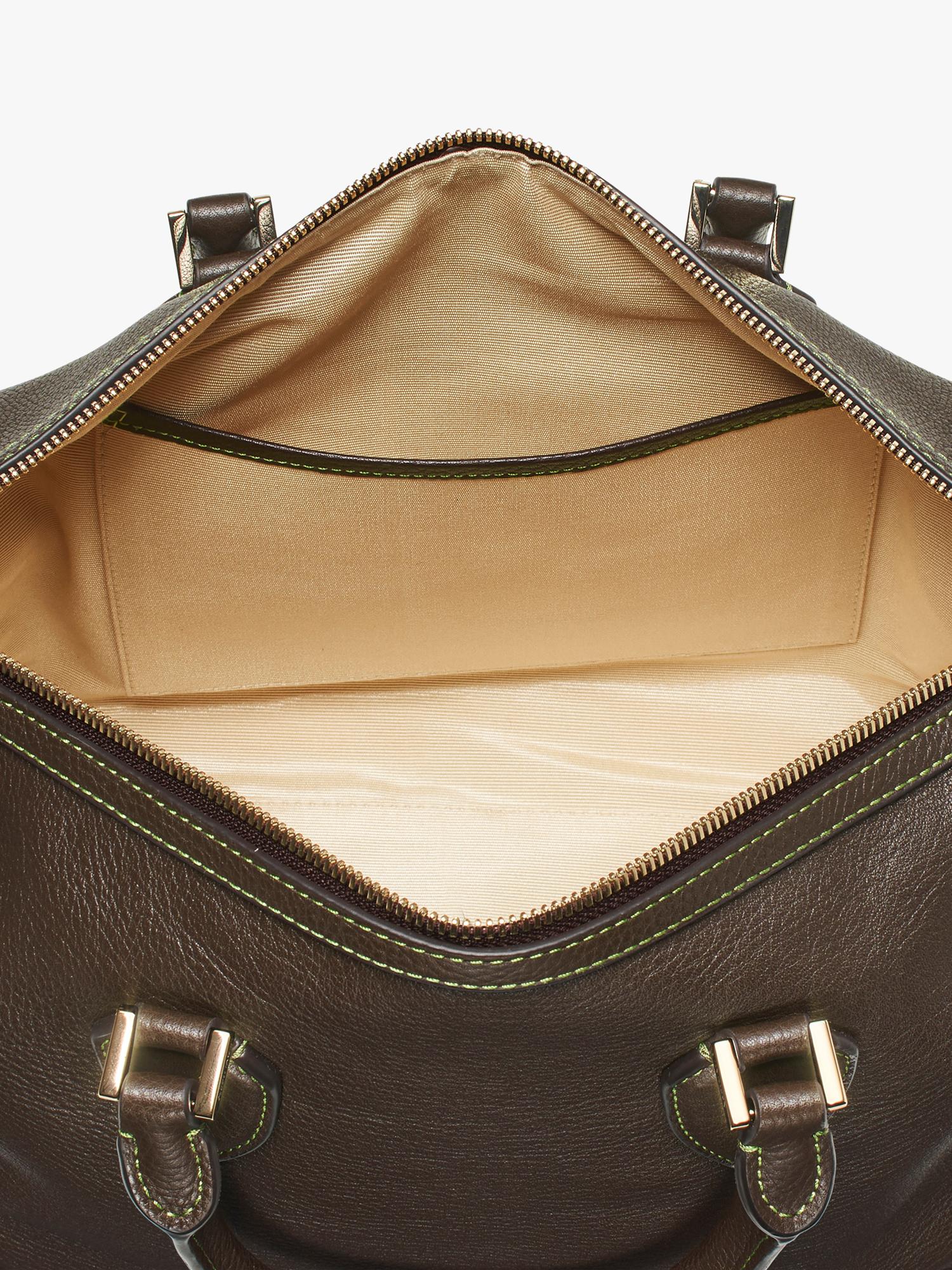 Aspinal of London dark brown pebble leather midi bag (British brand)