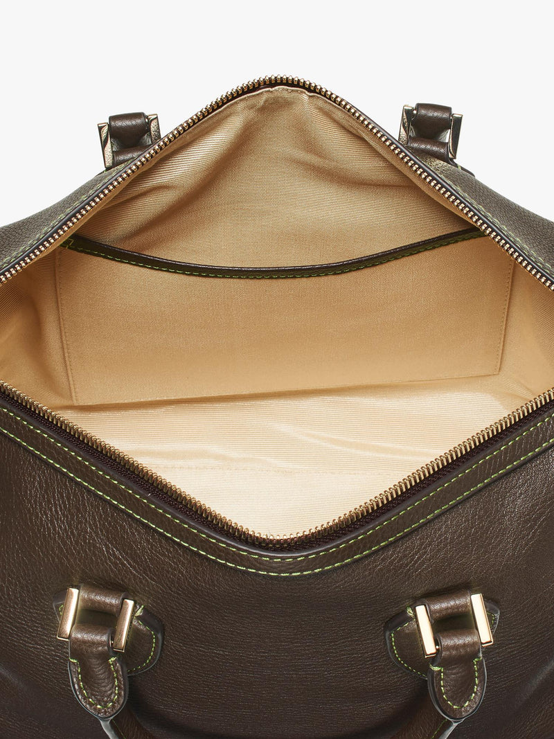 Aspinal of London dark brown pebble leather midi bag (British brand)