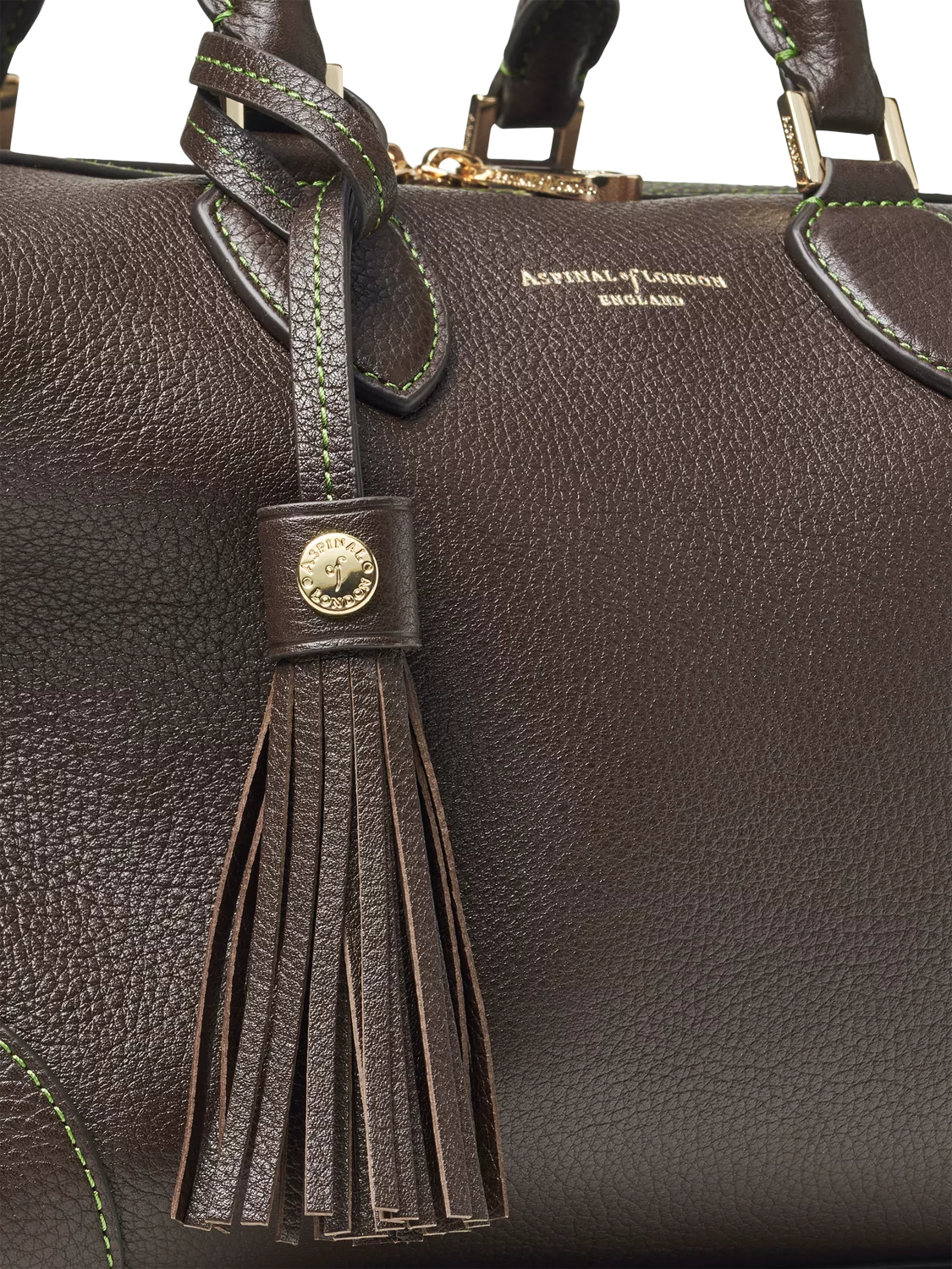 Aspinal of London dark brown pebble leather midi bag (British brand)