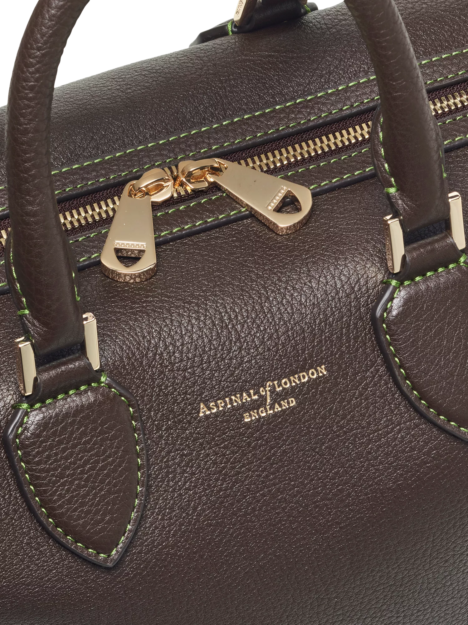Aspinal of London dark brown pebble leather midi bag (British brand)