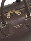 Aspinal of London dark brown pebble leather midi bag (British brand)