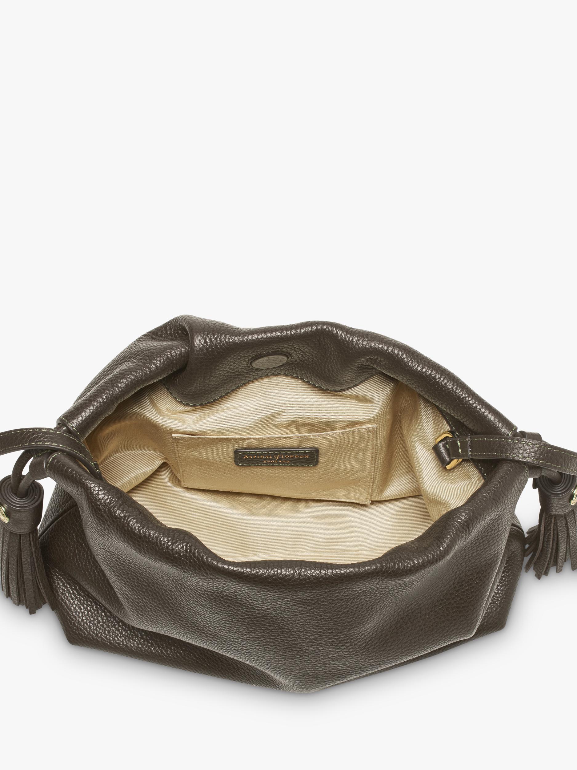 Aspinal of London Soho pebble leather large crossbody pouch - British product