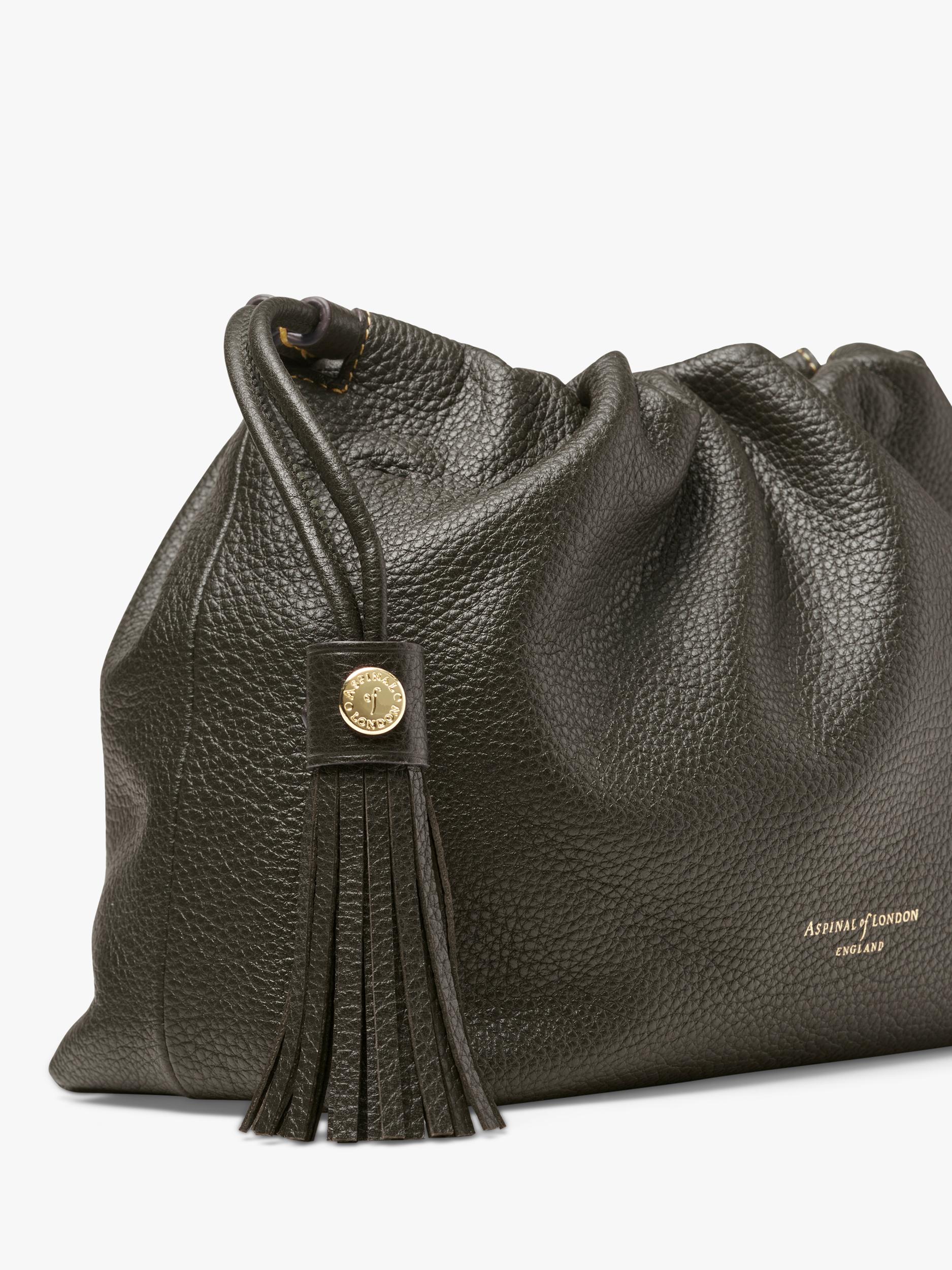 Aspinal of London Soho pebble leather large crossbody pouch - British product