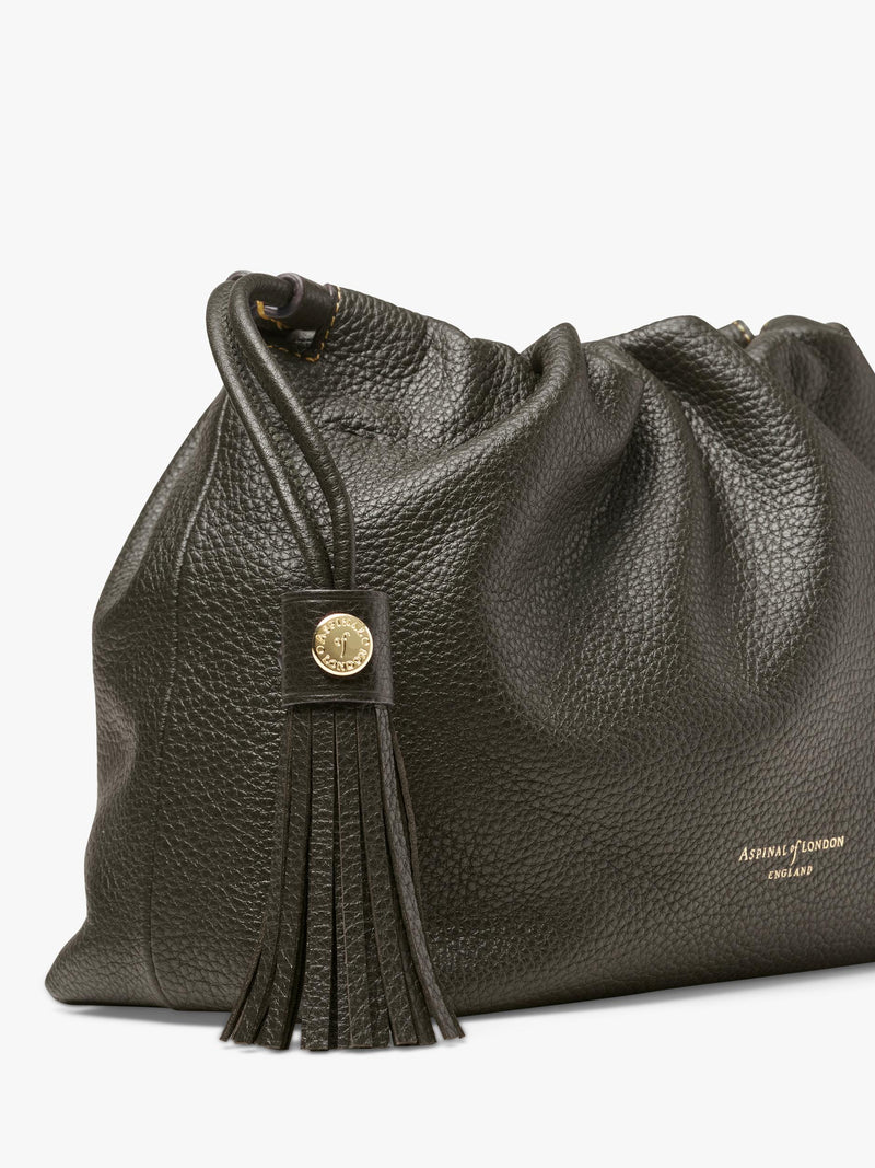 Aspinal of London Soho pebble leather large crossbody pouch - British product