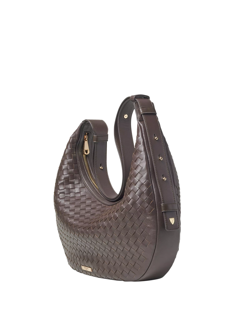 Aspinal of London Hudson handbag in chocolate leather (British brand)