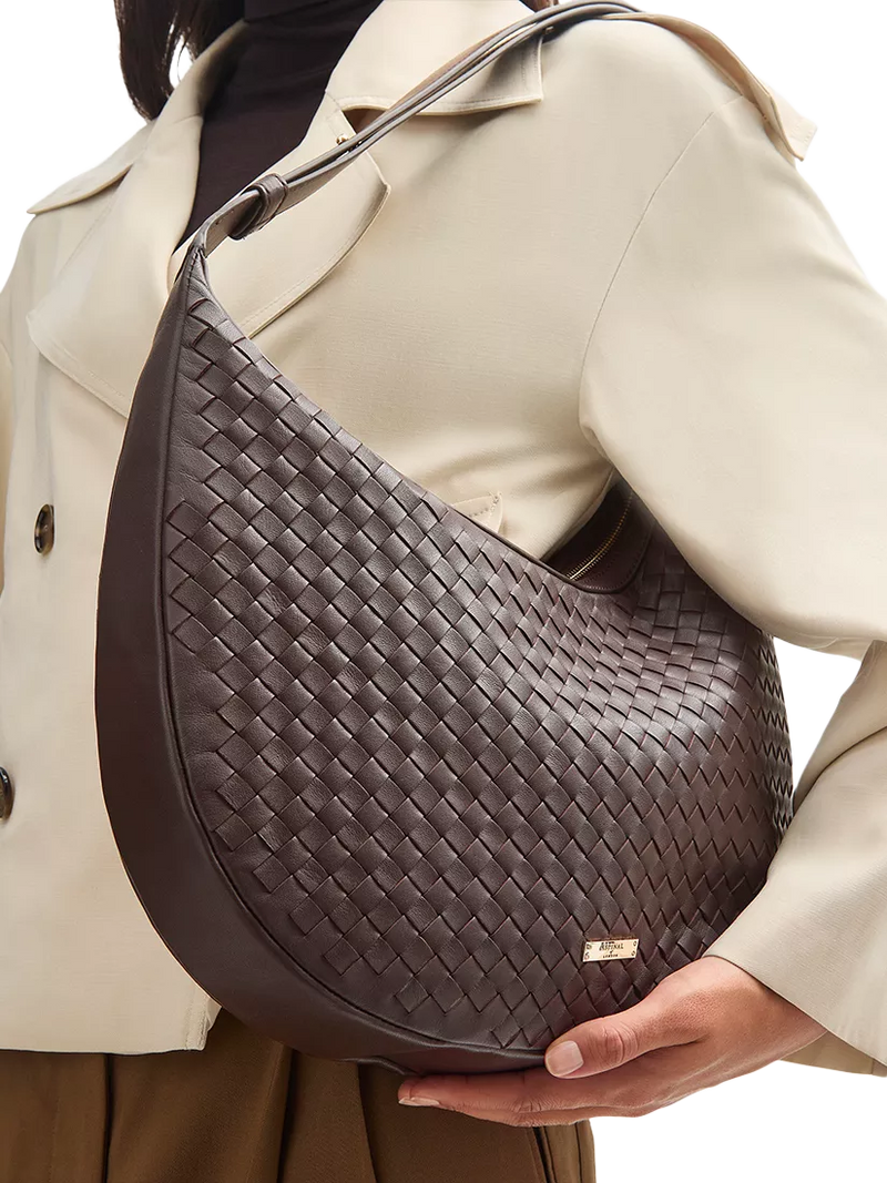 Aspinal of London Hudson handbag in chocolate leather (British brand)