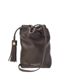 Aspinal of London Soho Pebble leather pouch bag dark brown - British product