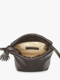Aspinal of London Soho Pebble leather pouch bag dark brown - British product
