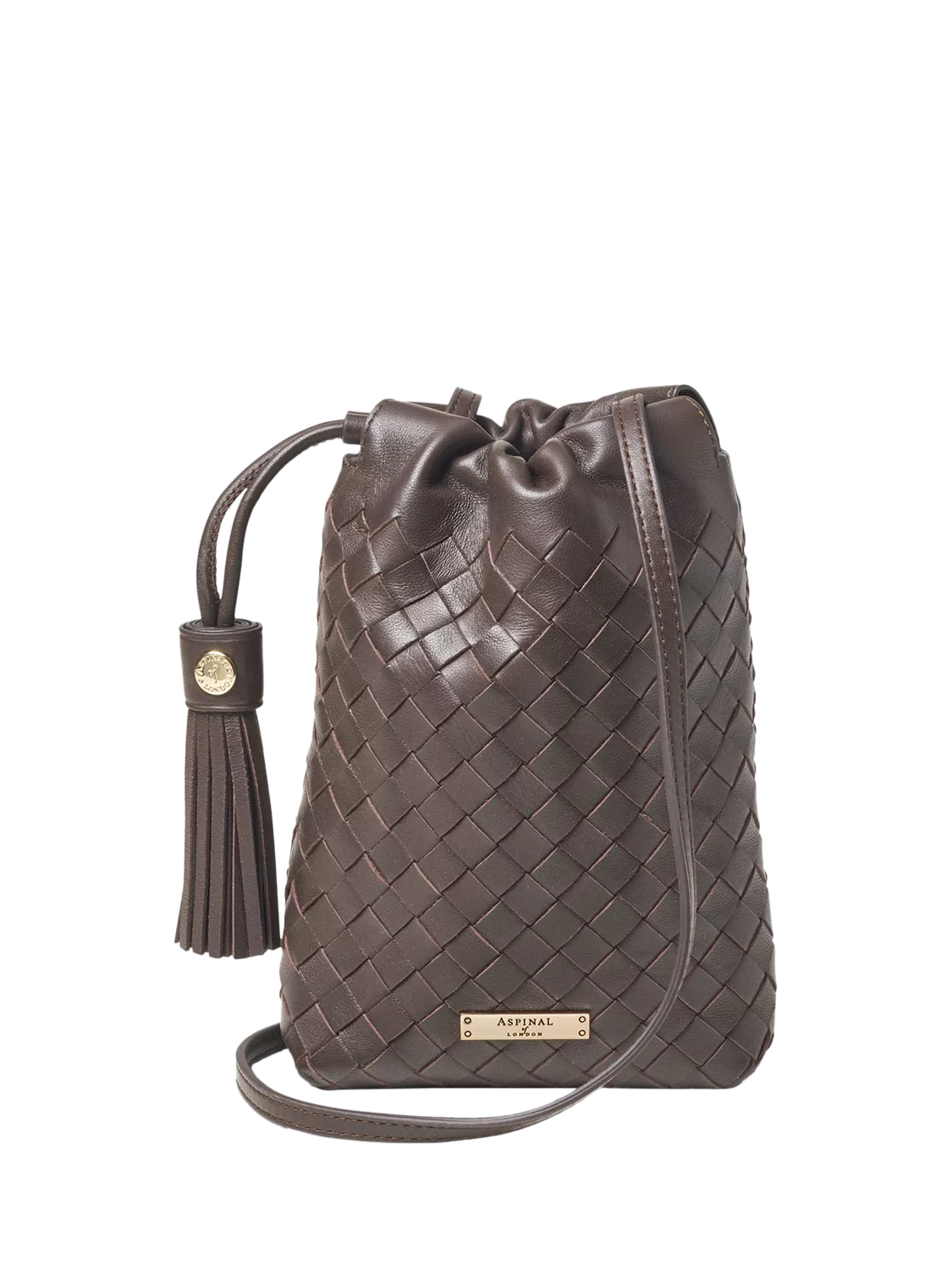 Aspinal of London crossbody pouch bag chocolate, UK version