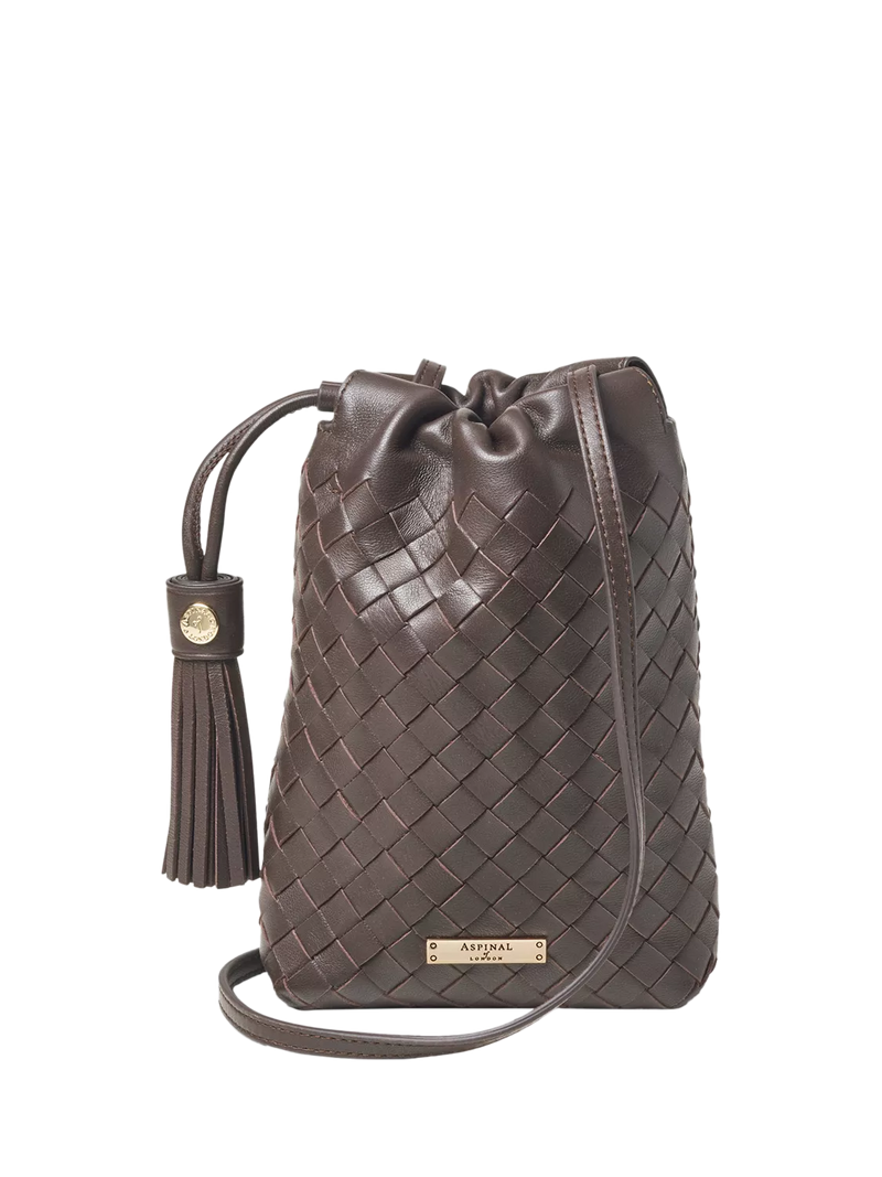 Aspinal of London crossbody pouch bag chocolate, UK version