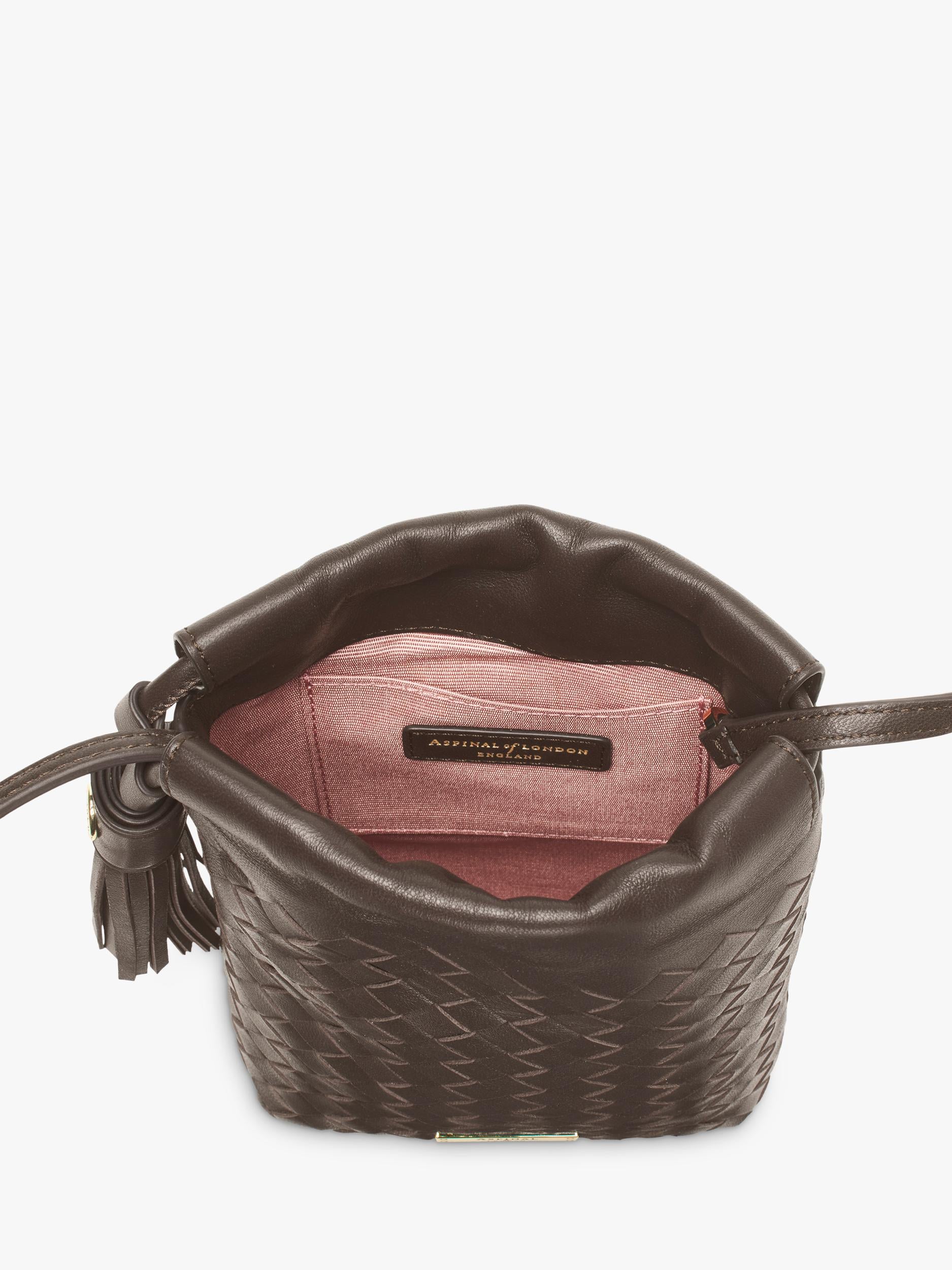 Aspinal of London crossbody pouch bag chocolate, UK version
